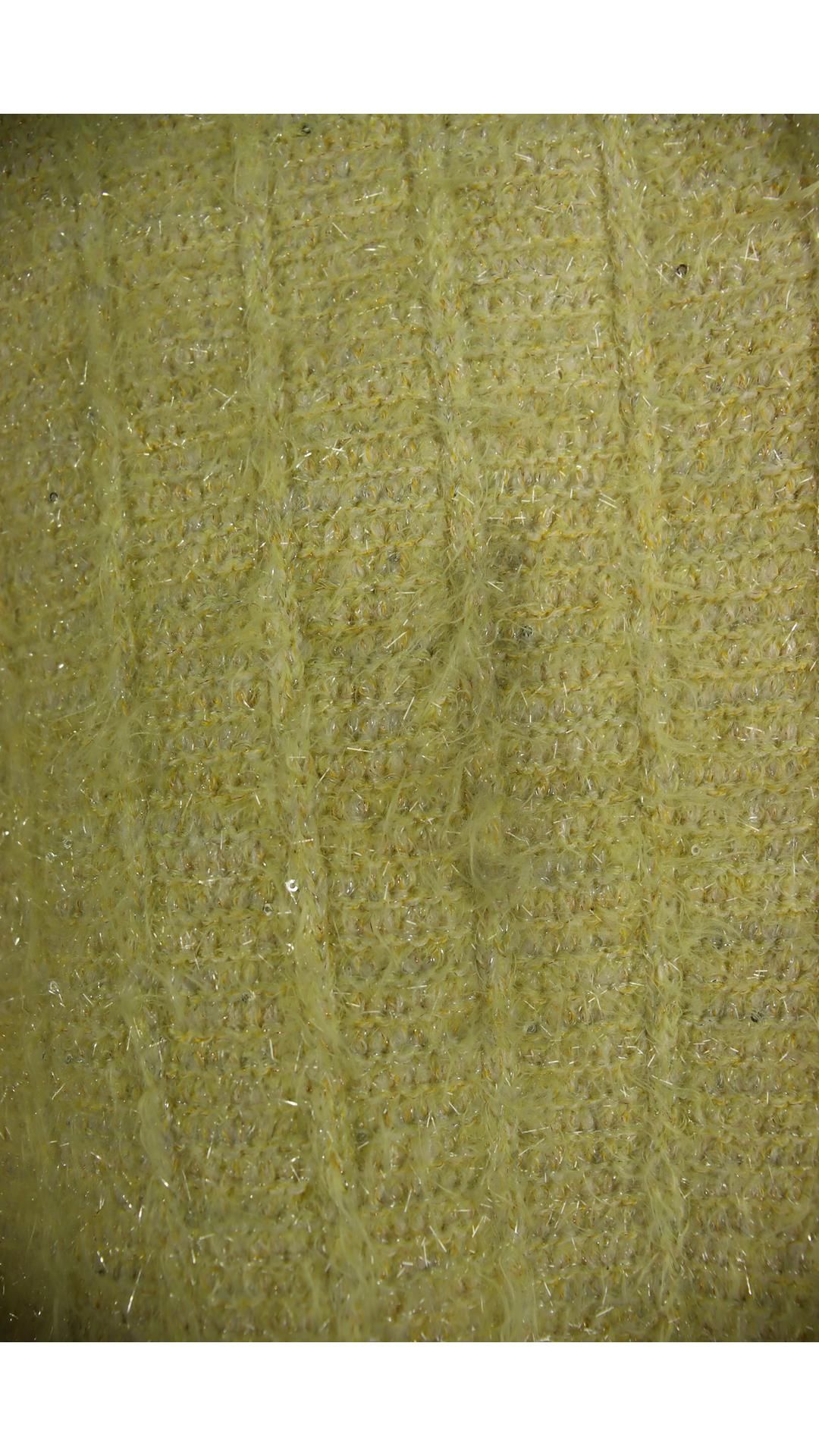 Maje Jaune Cropped Cotton Blend Jacket, Yellow, Size 1. Some Marks On Back - Image 5 of 7