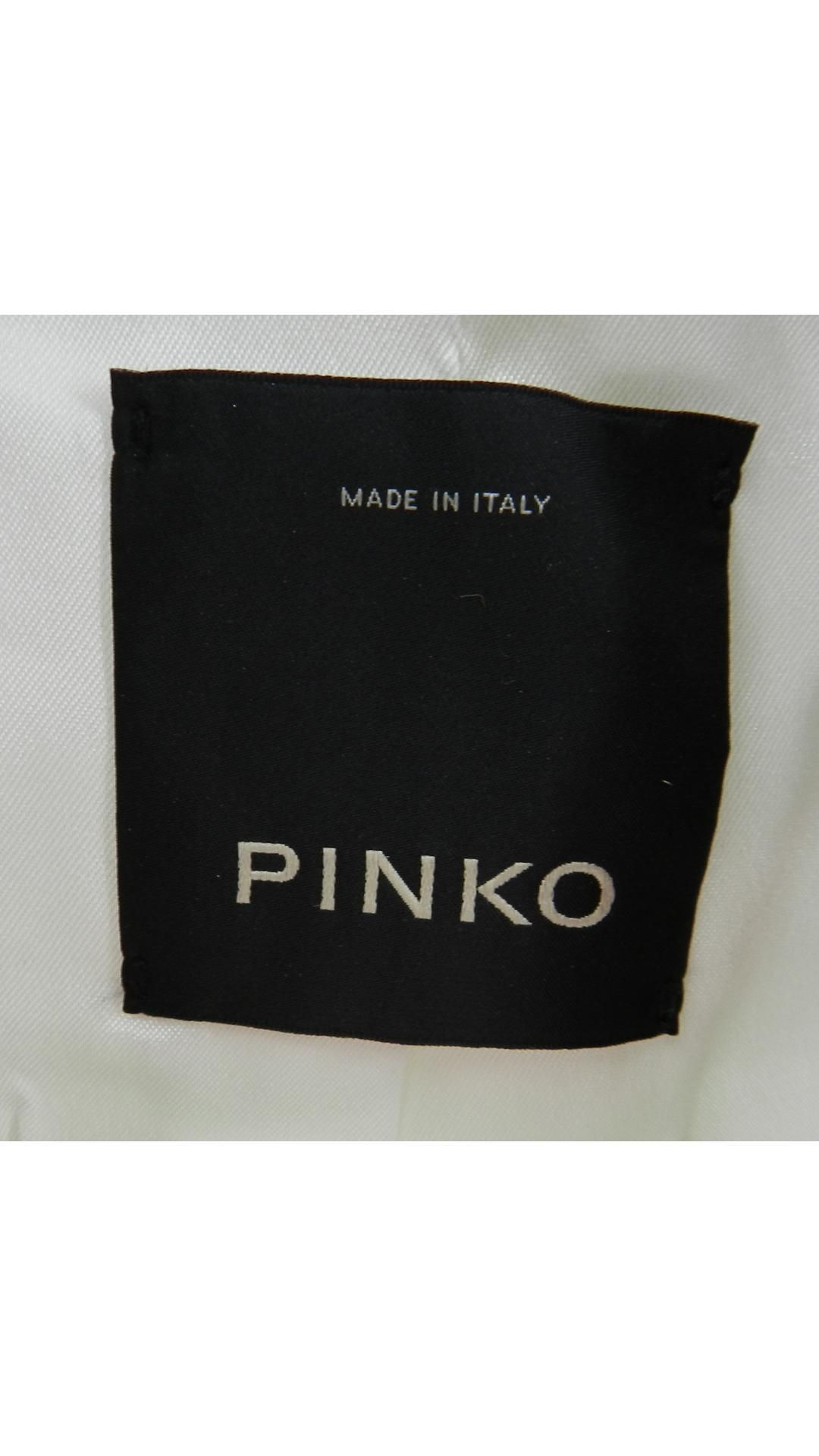 Pinko Women's Jacket, Double-Breasted Buttons Zip White, Size 42 - Image 4 of 6