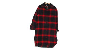 Stella McCartney Women's Checked Wool Coat/Jacket Red, Size 34