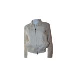 Polo Ralph Lauren Linen Jacket with Zip and Logo, Chic Cream, Size S