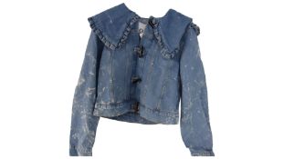 Ganni Women's Casual Jackets, Light Blue, Size 32