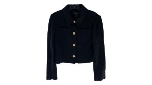 St John Caviar Knit Wool Jacket, Black, Size 6