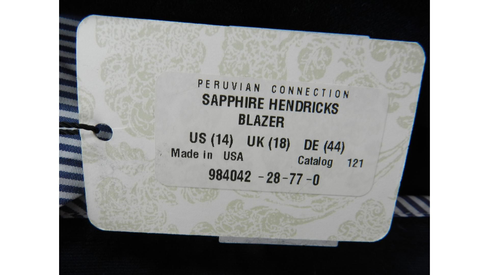 Peruvian Connection Women's Sapphire Hendricks Blazer, Blue, UK 18 - Image 4 of 4