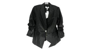 Derek Lam Crosby Arthur Faux Leather Blazer, Black, US 6