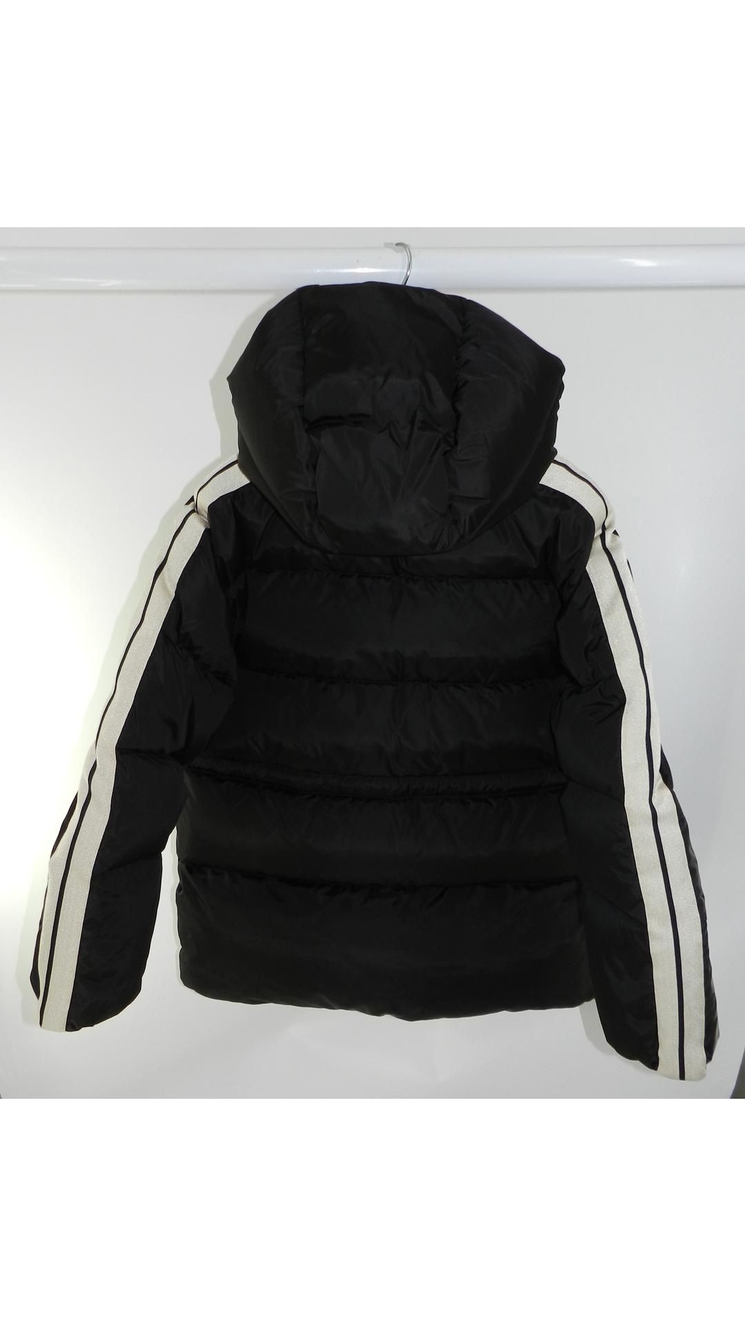 Palm Angels Waist Belt Quilted Down Jacket, Black/Off White, Size XS - Image 2 of 5