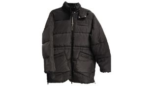 Ganni Tech Oversized Puffer Coat, Black, Size S/M