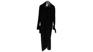 Twinset Women's Floaty Trench Coat with Belt, Black, Size XXL