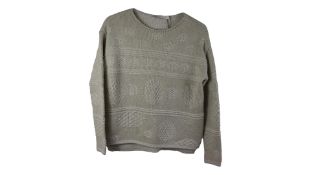 Oui Women's Textured Knit Jumper, Stone, Size 36