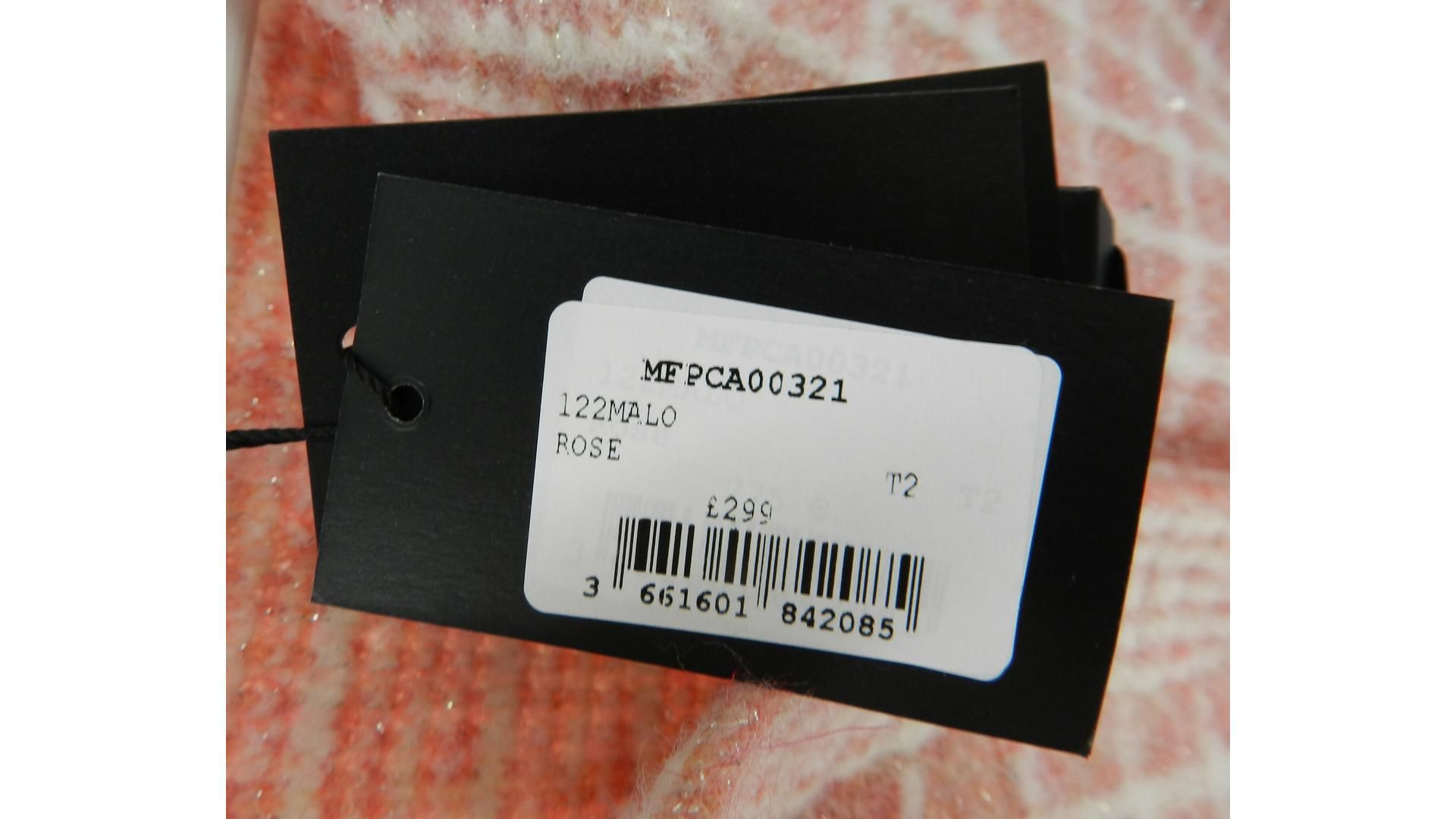 Maje Tweed-Style Check Knit Cardigan, Pink, Size 2 - Image 3 of 4