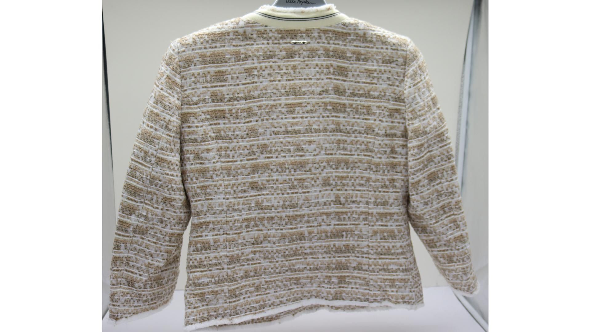 Liu Jo Women's Boucle Jacket, Gold/Cream, Size 12 - Image 2 of 6