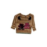 Marc Jacobs Heaven Women's Kiko Kostadinov Twin Bead Short Sleeve Sweater, Light Brown/Multi, Size L