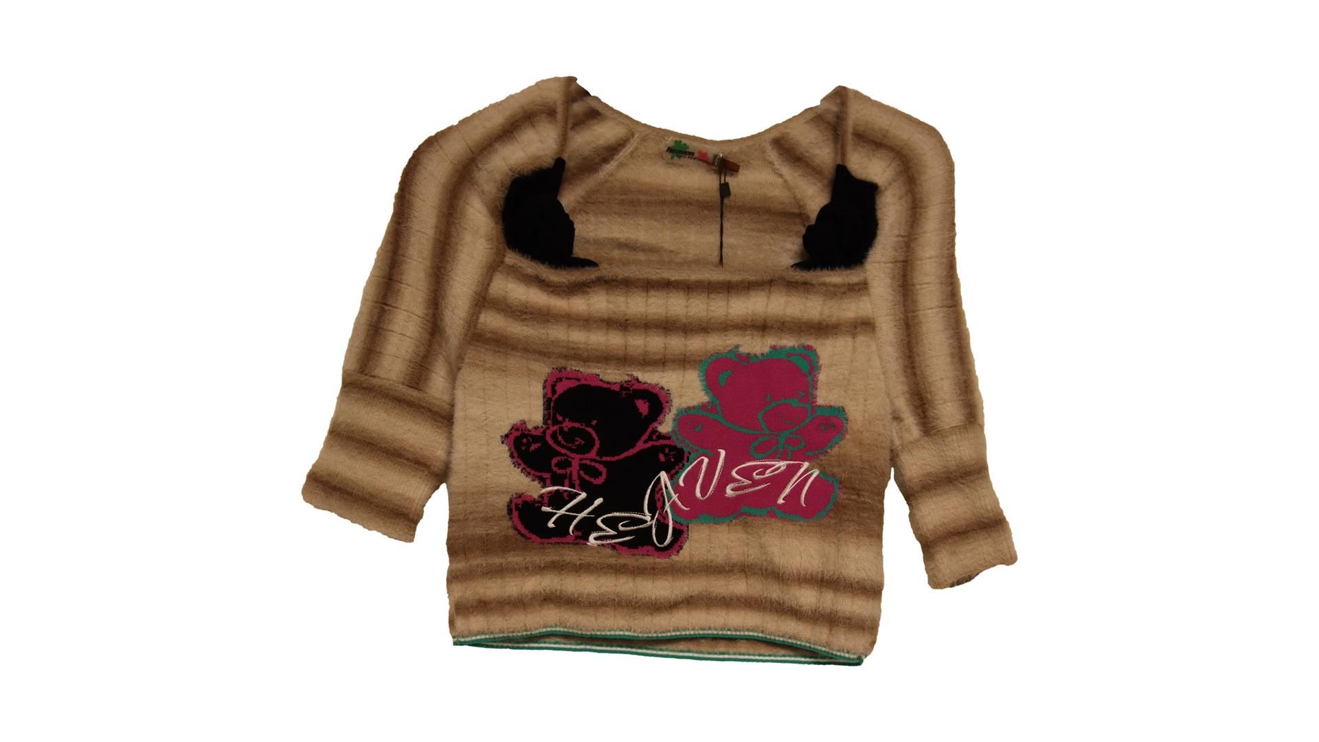 Marc Jacobs Heaven Women's Kiko Kostadinov Twin Bead Short Sleeve Sweater, Light Brown/Multi, Size L
