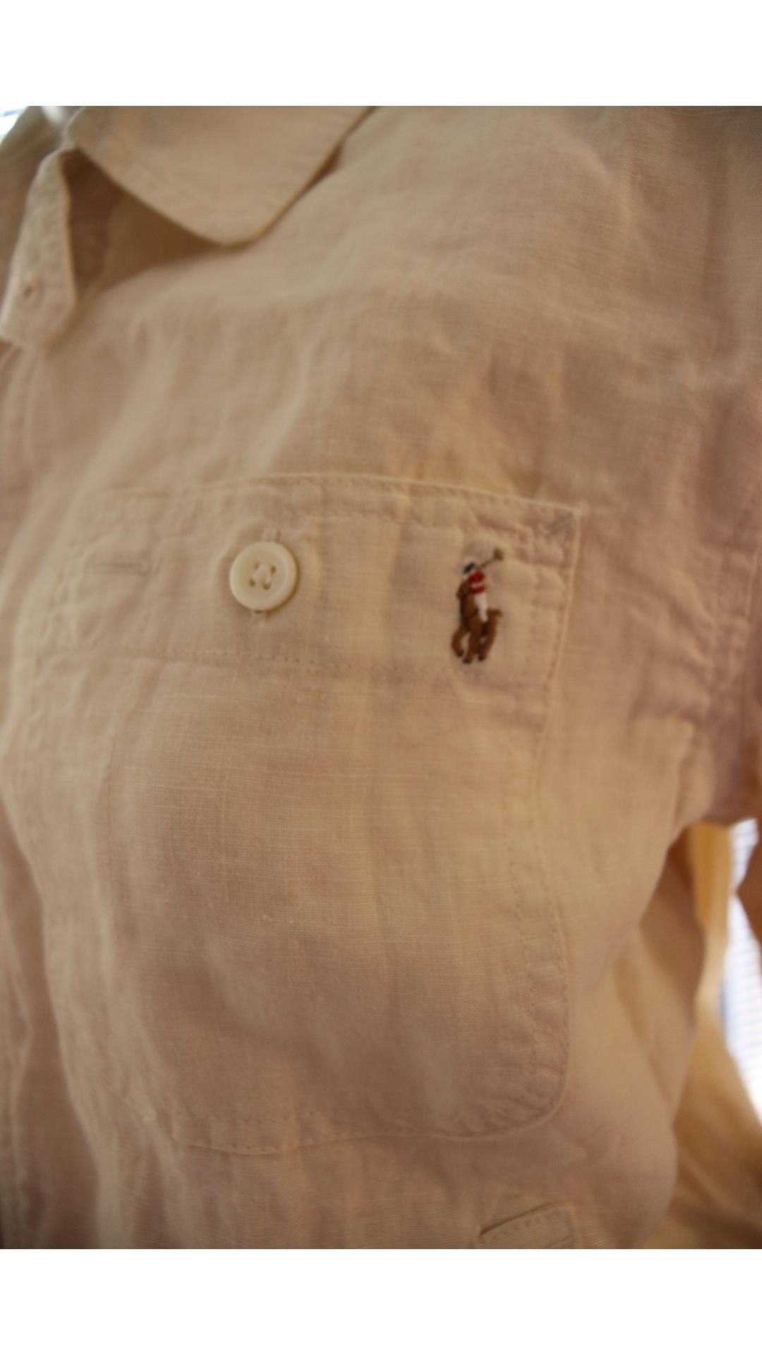 Polo Ralph Lauren Linen Jacket with Zip and Logo, Chic Cream, Size S - Image 4 of 5