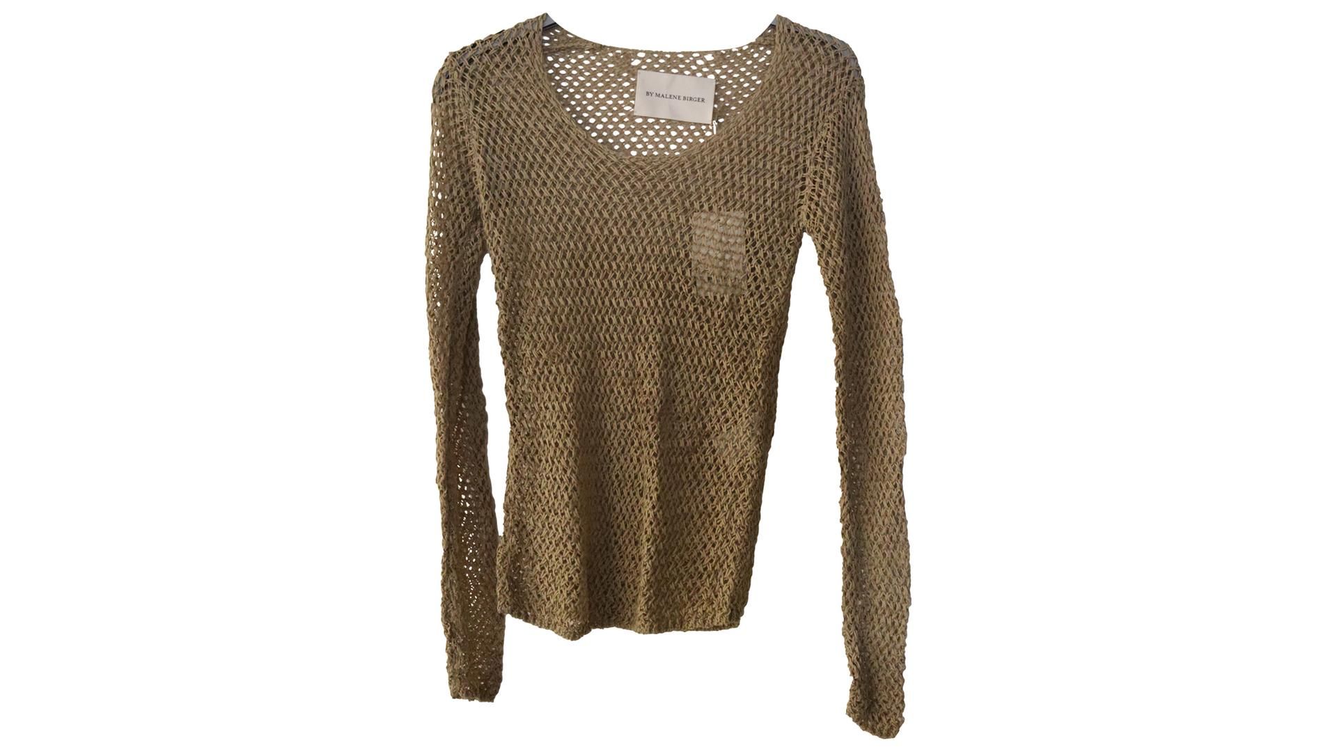 Malene Birger Elire Tape Yarn Linen Blend Sweater, Nature, Size M. Marked On Front