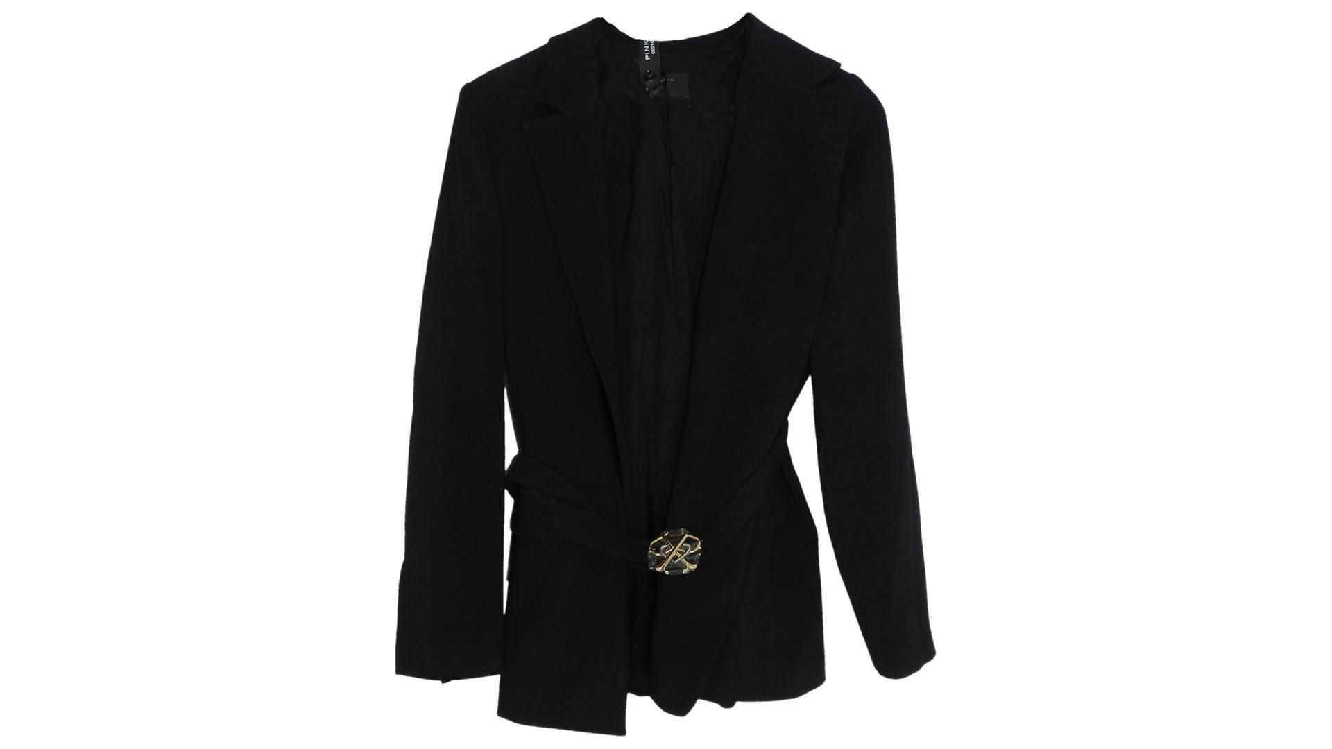 Pinko Cola 1 Crepe Jacket with Belt. Black, EU 42