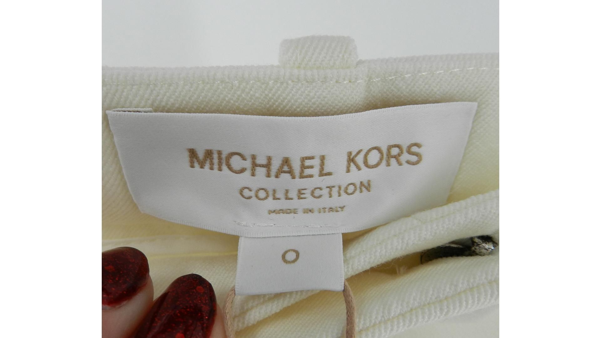 Michael Kors Wool Gab Haylee Flare Trousers, Ivory Cream, Size O - Image 3 of 5