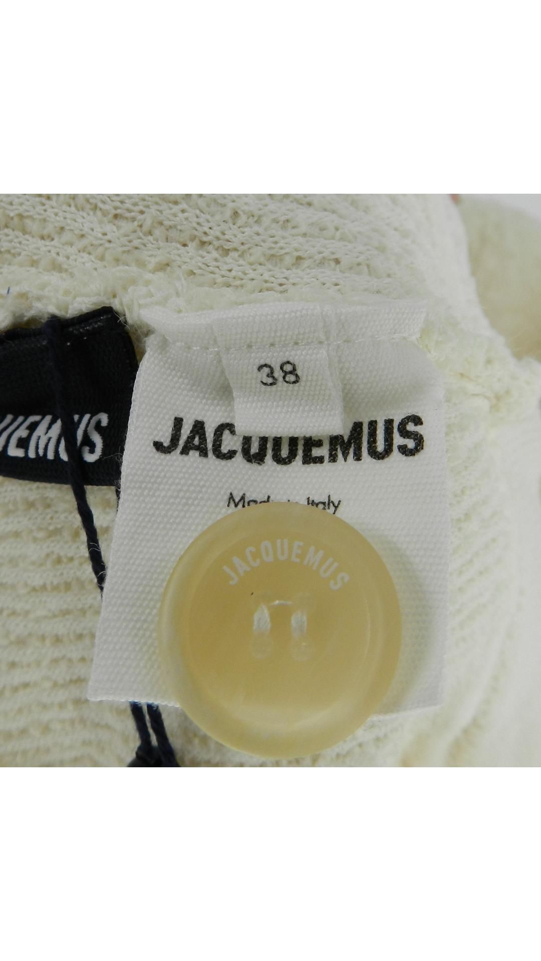 Jacquemus Women's Le Cardigan Campana Crop Top, Off White, Size 38 - Image 3 of 4