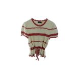 Polo Ralph Lauren Short Sleeved Knitted Top, White/Red, Size M