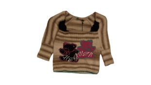 Marc Jacobs Heaven Women's Kiko Kostadinov Twin Bead Short Sleeve Sweater, Light Brown/Multi, Size L