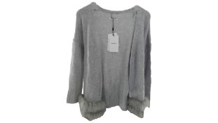 Max & Moi Cashmere Cardigan, Grey, Size XS