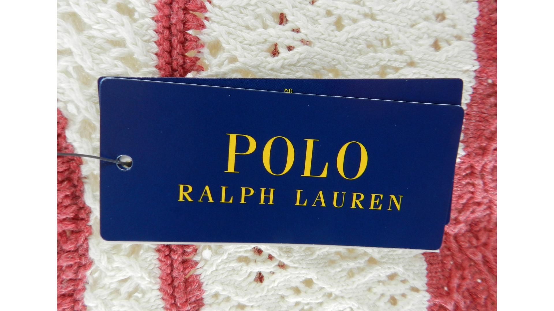 Polo Ralph Lauren Short Sleeved Knitted Top, White/Red, Size M - Image 3 of 3