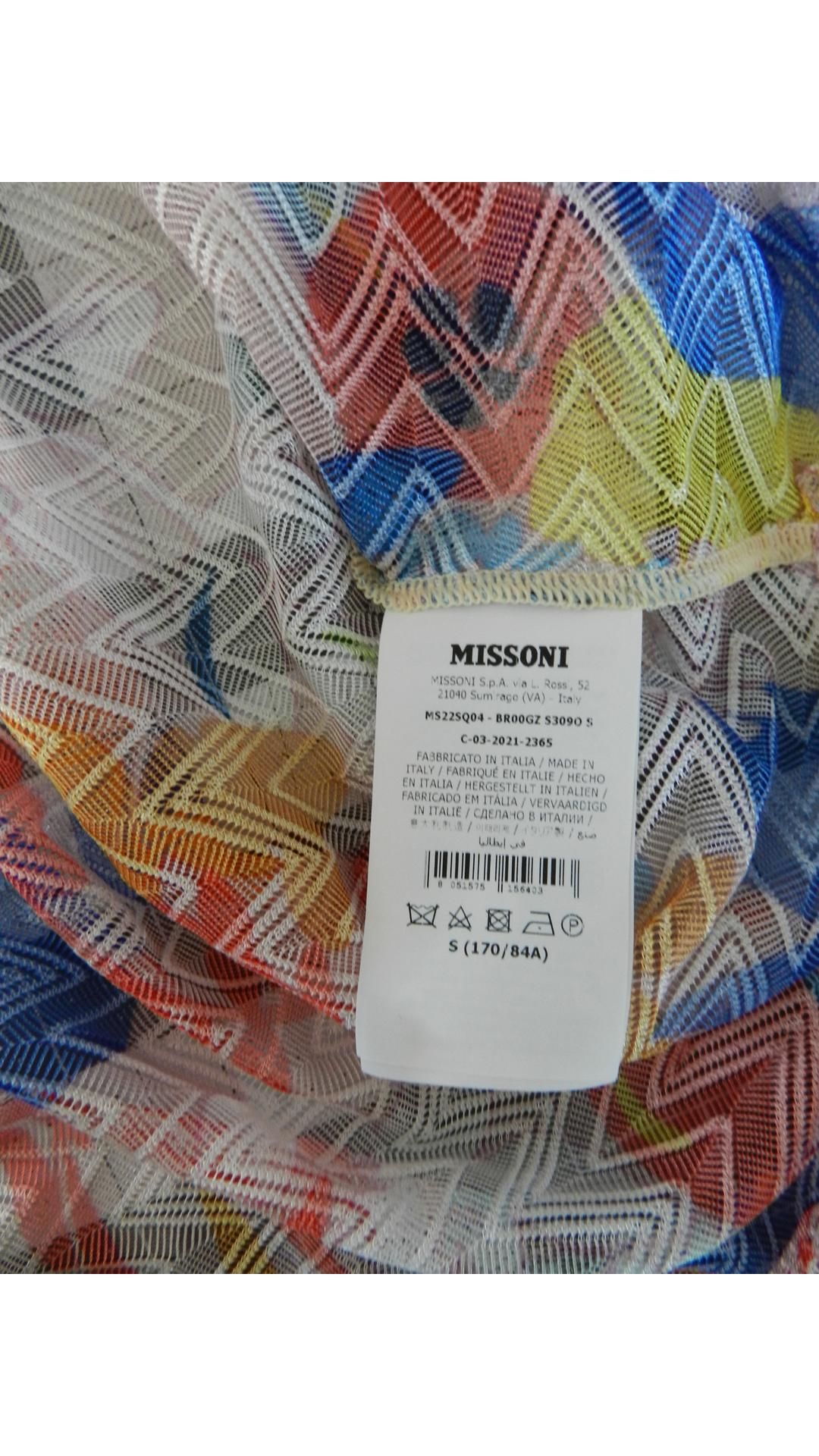Missoni Zigzag Floral-Print Crochet Knit Kaftan, Size S - Image 5 of 5