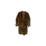 Yves Salomon Women's Toscana Lambskin Coat with High Collar, Brown, Size 38