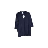 Allude Women's 100% Virgin Wool V-neck Sweater, Dark Blue, Size M