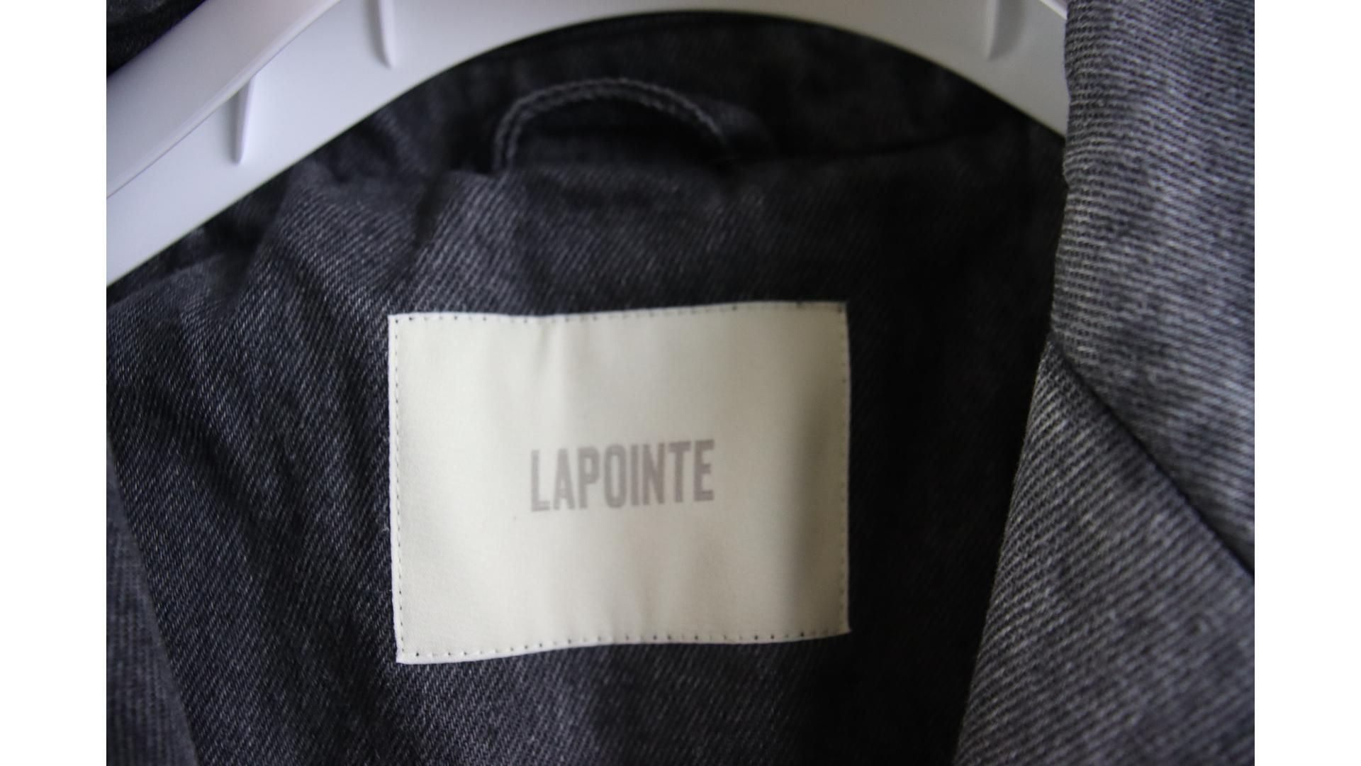 LaPointe Washed Denim Belted Long Trench Coat, Steel, Size Large. New, Without Tags - Image 3 of 4