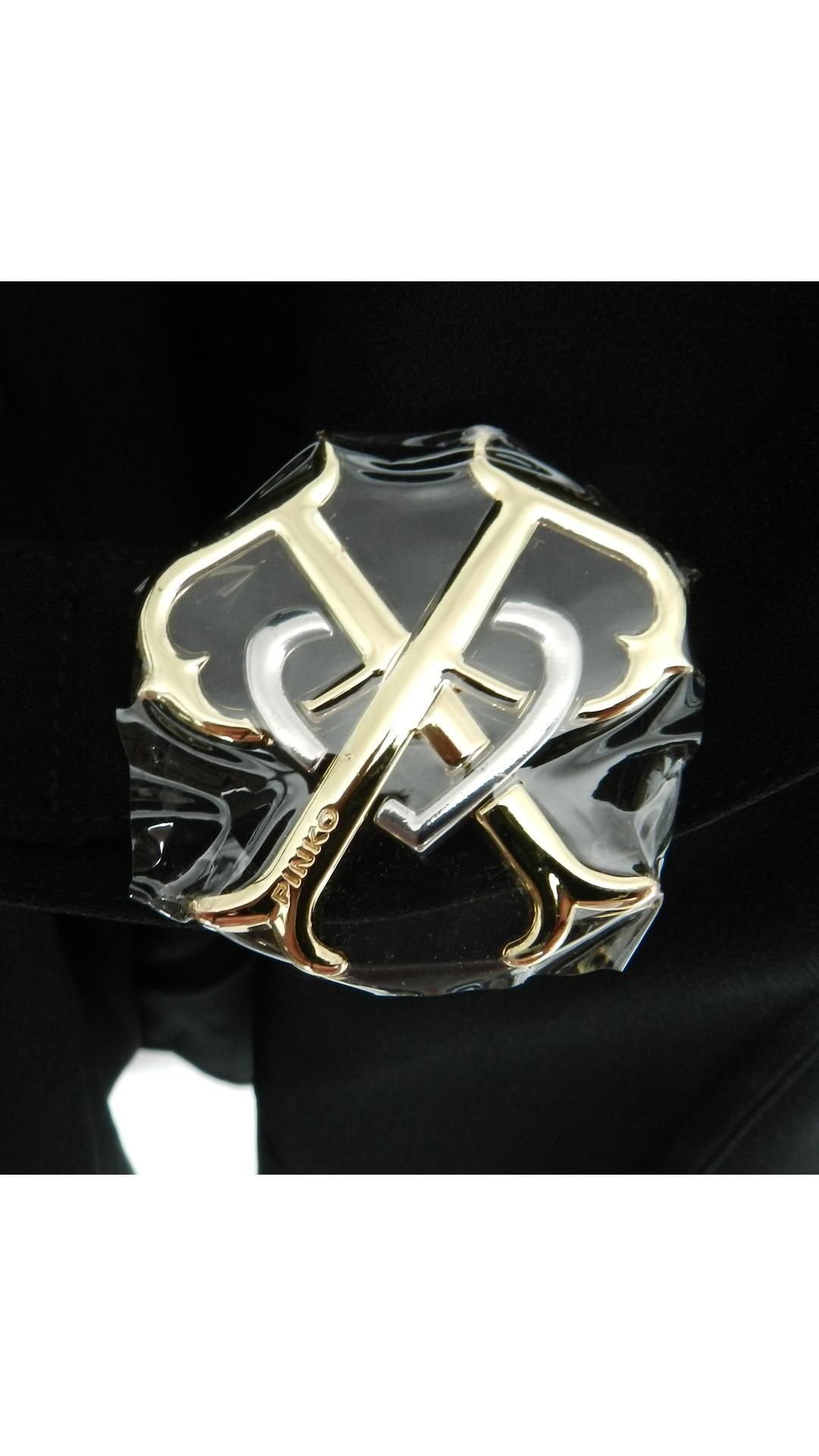 Pinko Cola 1 Crepe Jacket with Belt. Black, EU 42 - Image 3 of 5