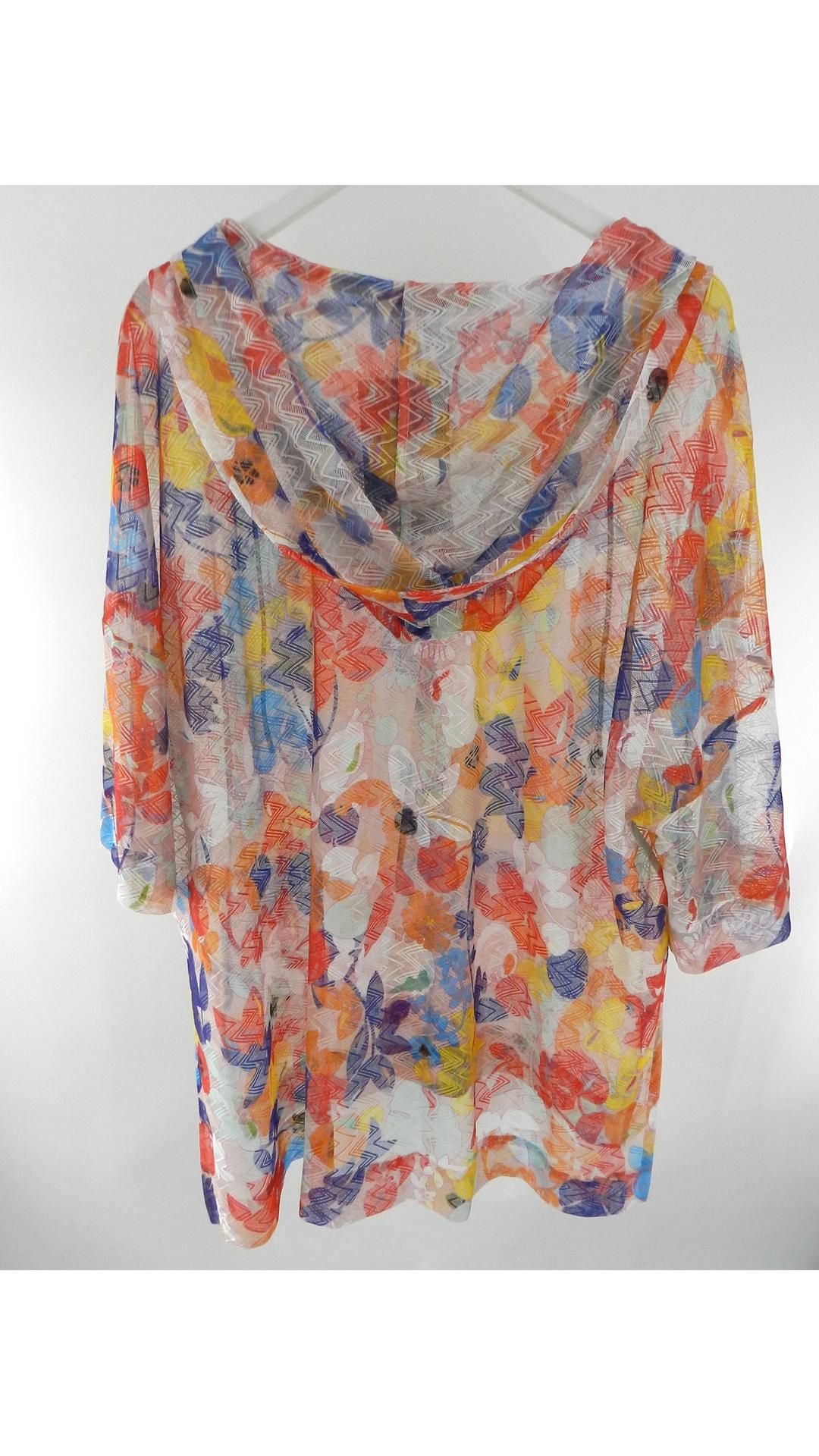 Missoni Zigzag Floral-Print Crochet Knit Kaftan, Size S - Image 2 of 5