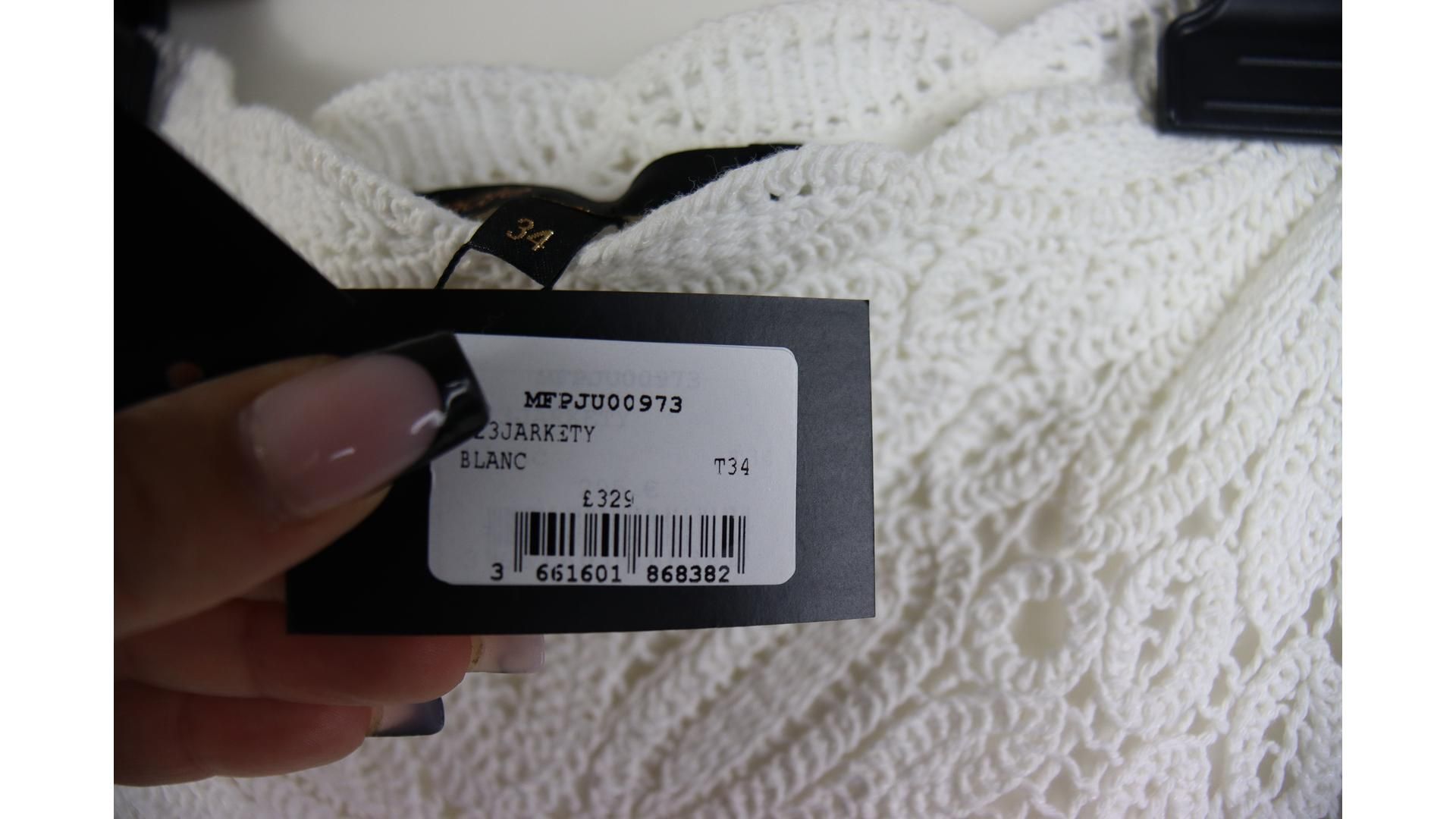 Maje 223 Jarkety Knitted Skirt, White, Size T34 - Image 2 of 3