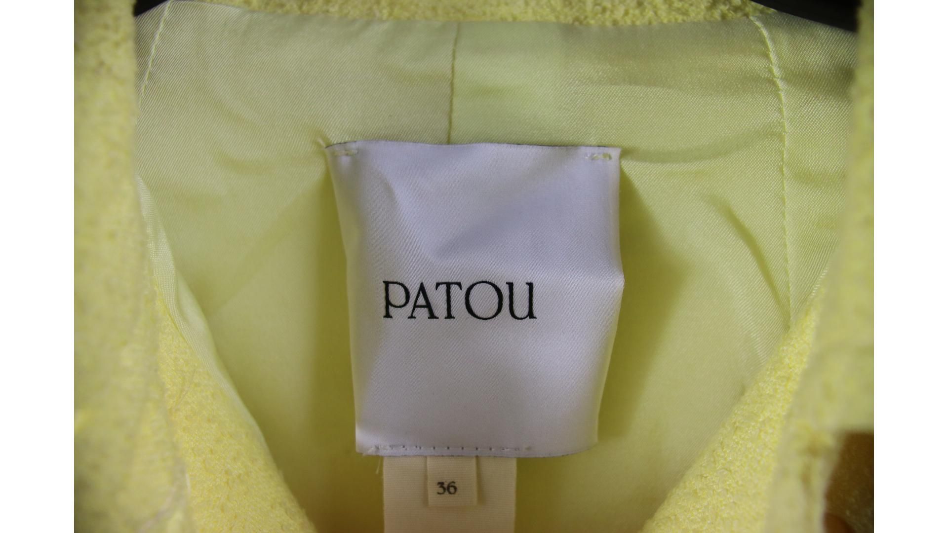 Patou Cropped Shirt Jacket, Yellow, Size 36 - Image 3 of 4