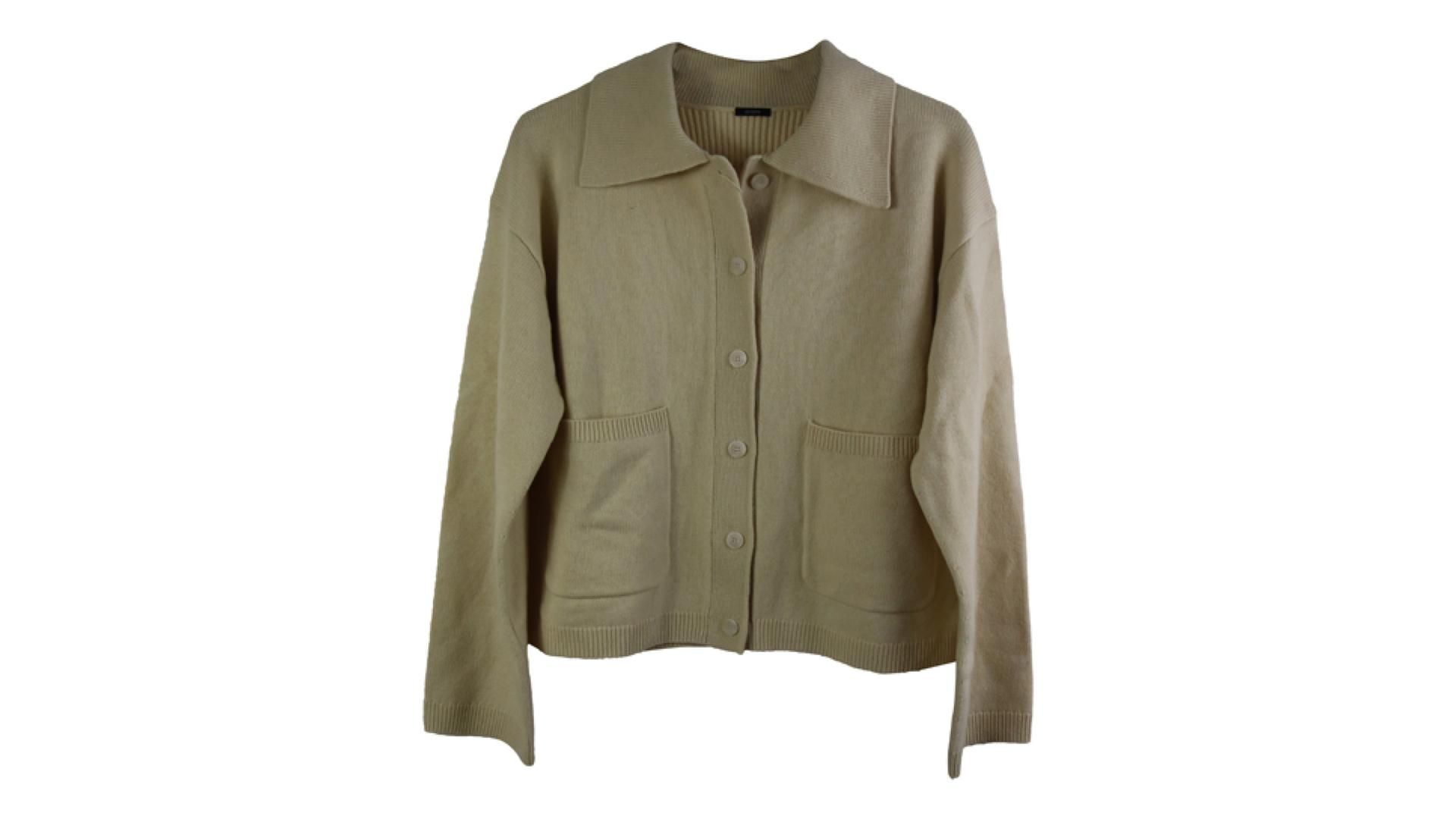 Joseph Soft Wool Cardigan, Marzipan, Size L