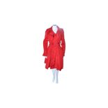 Lanvin Women's Utility Jacket, Red, Size 38. Preowned. Used