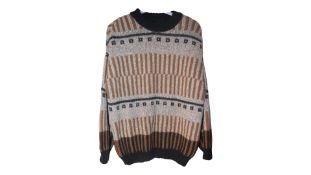 The Knotty Ones Ethno Alpaca Wool Sweater, Baltic Brown, Medium