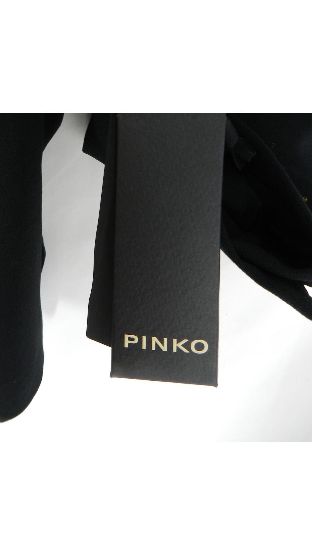 Pinko Cola 1 Crepe Jacket with Belt. Black, EU 42 - Image 4 of 5