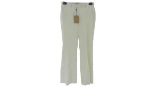 Michael Kors Wool Gab Haylee Flare Trousers, Ivory Cream, Size O