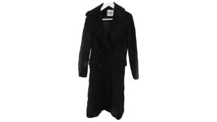 Claudie Pierlot Women's Long Double Breasted Coat, Black, Size 36
