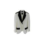 Pinko Women's Jacket, Double-Breasted Buttons Zip White, Size 42