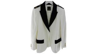 Pinko Women's Jacket, Double-Breasted Buttons Zip White, Size 42