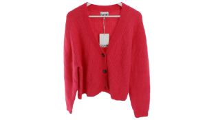 Ganni K1575 Soft Wool Knit, Shocking Pink XL