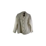 Maje Women's Knitted Cardigan, White Size 3