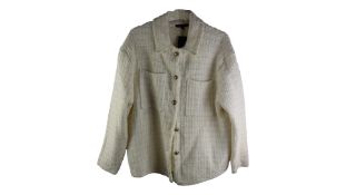 Maje Women's Knitted Cardigan, White Size 3