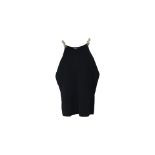 Maje Morrison Sleeveless Chain Strap Halter-Neck Stretch-Knit Top, Black, Size 3
