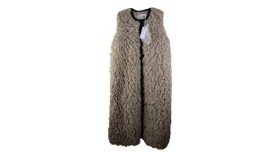 Forte_Forte Long Vest Fur Coat, Brown, Size 1