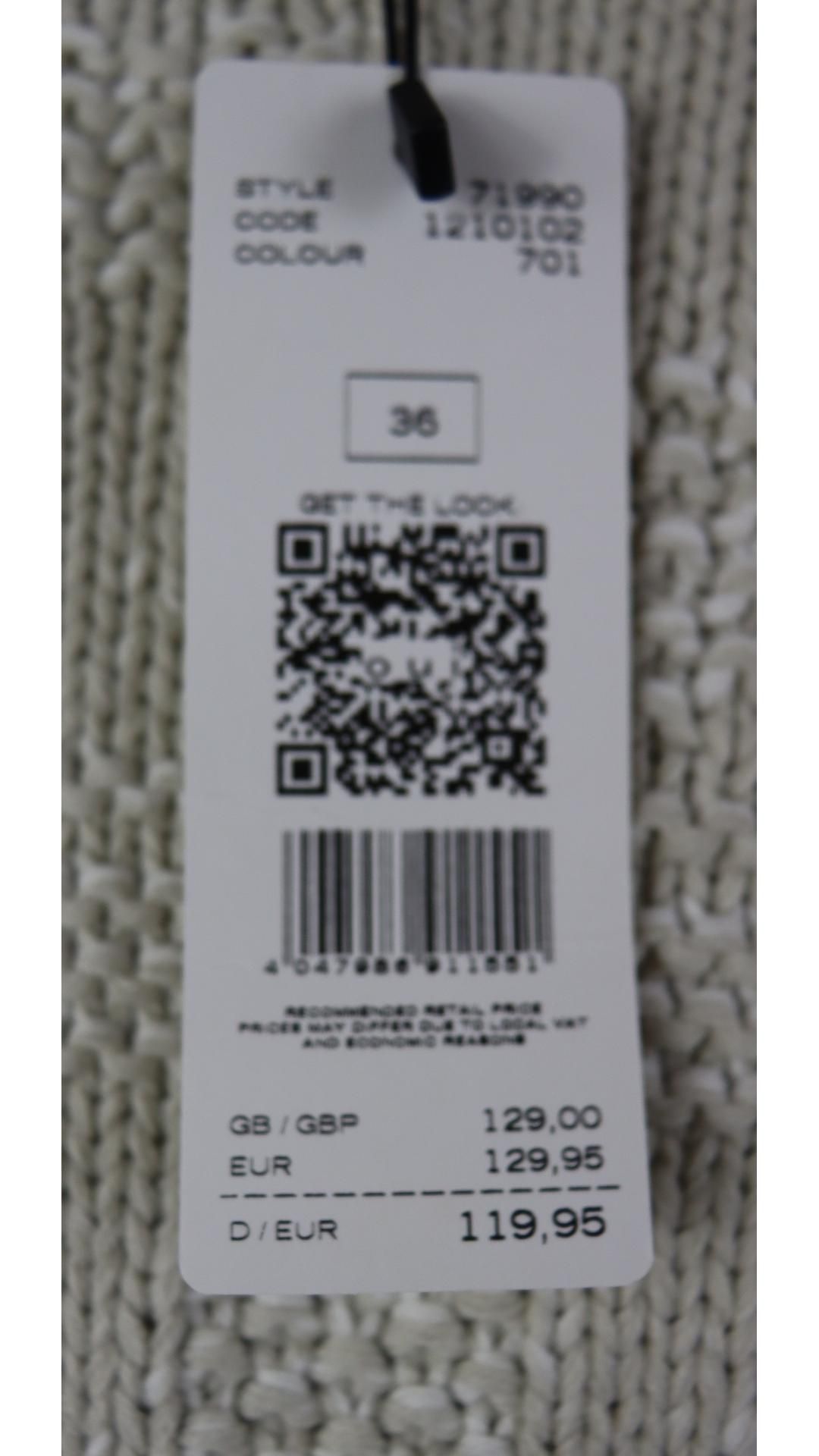 Oui Women's Textured Knit Jumper, Stone, Size 36 - Image 3 of 3