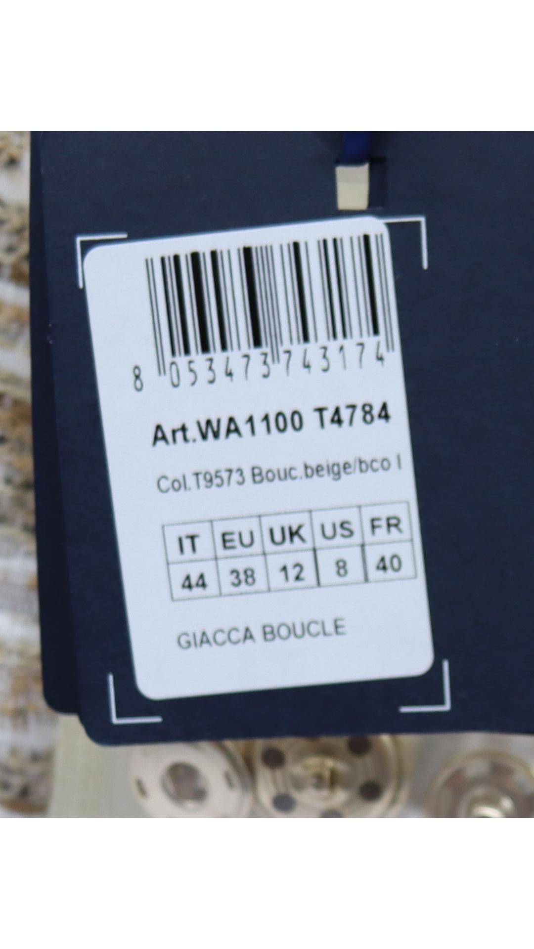 Liu Jo Women's Boucle Jacket, Gold/Cream, Size 12 - Image 6 of 6