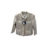 Liu Jo Women's Boucle Jacket, Gold/Cream, Size 12