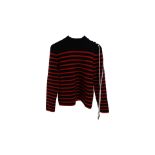 Palm Angels Women's Stripes Fitted Sweater, Navy/Blue/Red, Size XL